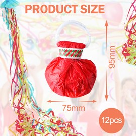 Pack of 12 Throwing Streamers Bomb Streamers Hand Throwing Streamers Bomb for Birthday Weddings Christmas Carnival New Year Party