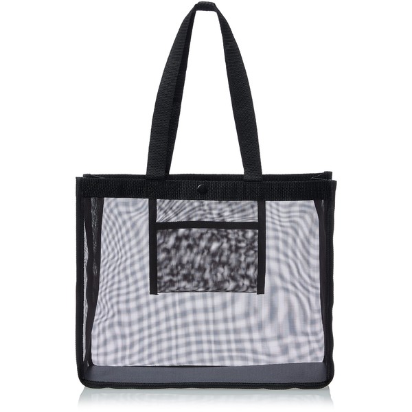 Itaka Plastic Bag, Eco Bag, Shopping Bag, Transparent, Durable, Tote, Clear Bag, MMB, L, Horizontal Length, Black Mesh