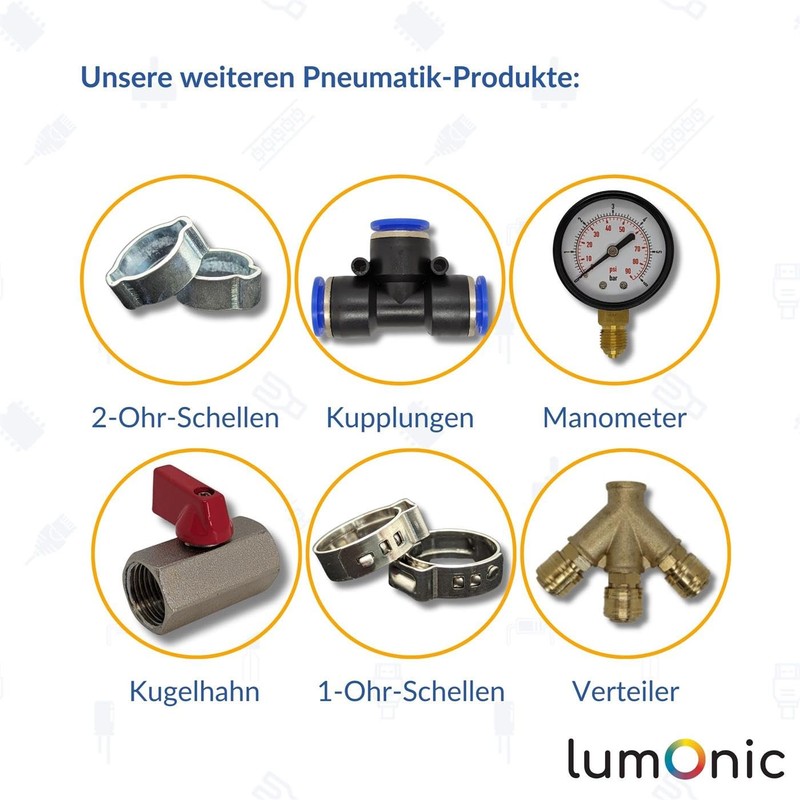 Lumonic I 10 m Compressed Air Hose PU I 8/12
