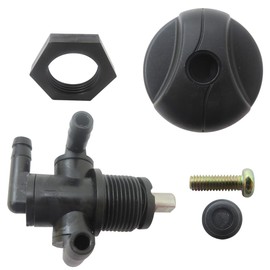 New Version 7052161 Fuel Tank Valve Petcock 3 Way & Knob NUT Replacement For 2003-2009 Polaris Trail Boss 330, Replaces 5432559, Black