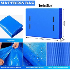 Bestage Mattress Bags for Moving and Storage Twin Size,Mattress Cover for Moving Heavy Duty,Mattress Protector with 8 Handles and Strong Zipper Closure,Moving Bags,Moving Supplies