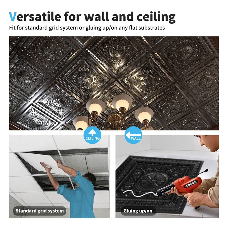 Art3d Drop Ceiling Tiles, Glue up Ceiling Tiles, 2'x2' Plastic
