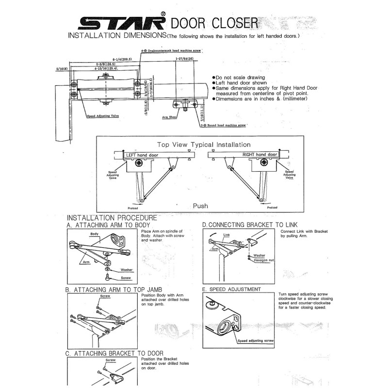 Star Hydraulic Automatic Door Closer (Great Price)