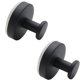 Yinluluna 2Pcs Suction Cup Hooks for Shower Wall, Loofah and Towel Hooks for Kitchen, Bathroom, Mirrors, Glass, Tile or Smooth Surfaces etc (Matte Black)