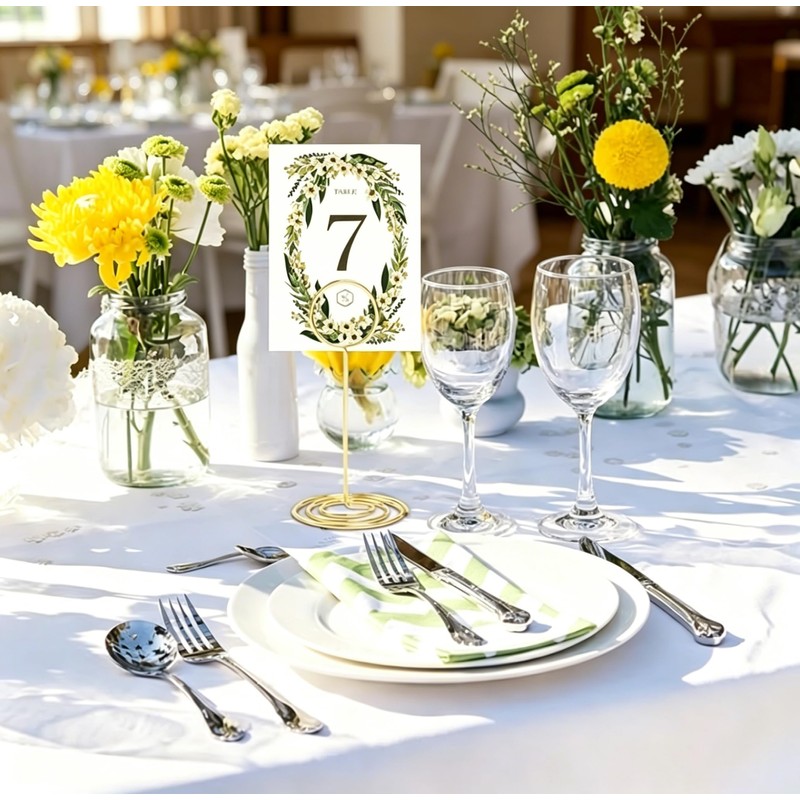 Round Gold Table Number Holders, 16 Pack 3.35 Inch Desktop