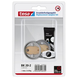 tesa Power.Kit BK20-2 Adattatore, kit di ricambio autoadesivo, anello in zama, diametro 41mm, altezza 8mm