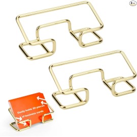 NoBrand 2pcs Desktop Business Card Holder, Gold Metal Stand Display Name Cards Organizer
