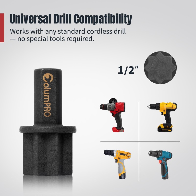ColumPRO Sailing Cordless Drill and Winch Adapter, Convert to Powered