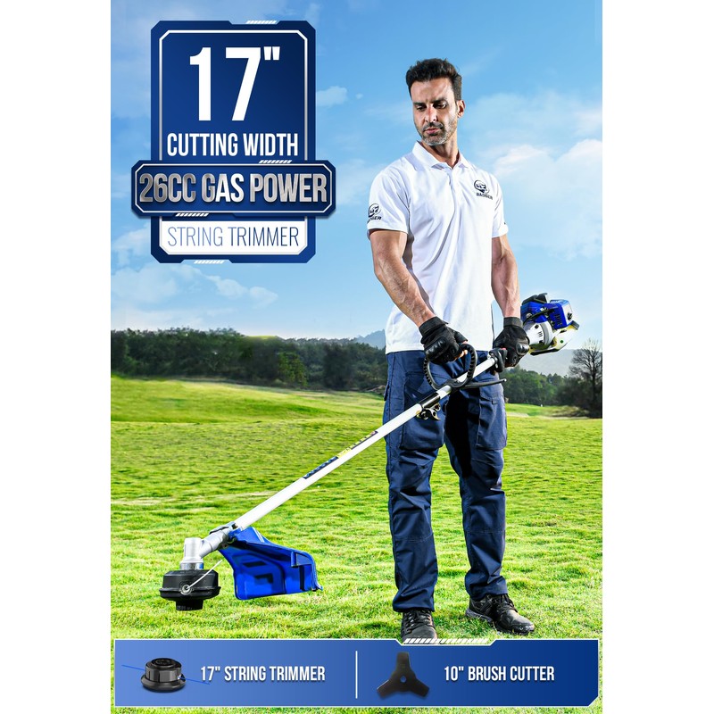 WILD BADGER POWER 26cc Weed Wacker Gas Powered, 3 in