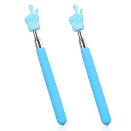 2 Pcs Telescopic Teacher Pointer Finger, Extendable Pointer Teacher Pointers for Classroom, Retractable Hand Pointer Finger Pointer Stick Elementary School Kindergarten Teacher Supplies (Blue)