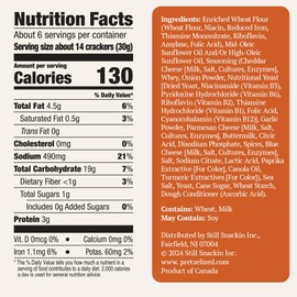 PRETZELIZED Snacks PRETZELIZED Pretzel Crackers, Cheddar Flavored, 6.5oz Box (Pack of 12)