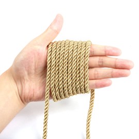 BEL AVENIR 6mm 16Yards Twisted Cord Rope Trim Craft Decorative Nylon Rope Handmade Cording for Sewing Crafts Upholstery Home Décor (Gold)