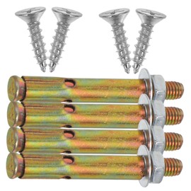 TEHAUX 8pcs Easy Install Expansion Screw Wall Anchor Zinc Plated and Flat Washers for Secure Fixation