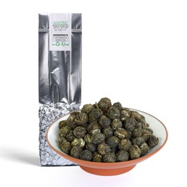 GOARTEA 100g / 3.5oz Premium Grade Jasmine Pearls Tea Jasmine Tea Loose Leaf Jasmine Green Tea Chinese Jasmine Dragon Pearls Tea