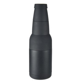 12oz Beer Bottle Can Insulators Stainless Steel Double Walled Beer Cooler with Beer Opener Black