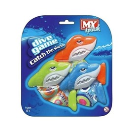 M.Y Splash 4 Pack Dive Sharks with Streamer Tails - Swimming Training Aid