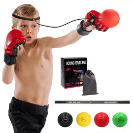 Unbranded Boxing Reflex Ball Headband Set 4 Balls Speed Training Equipment Teenage & Kids