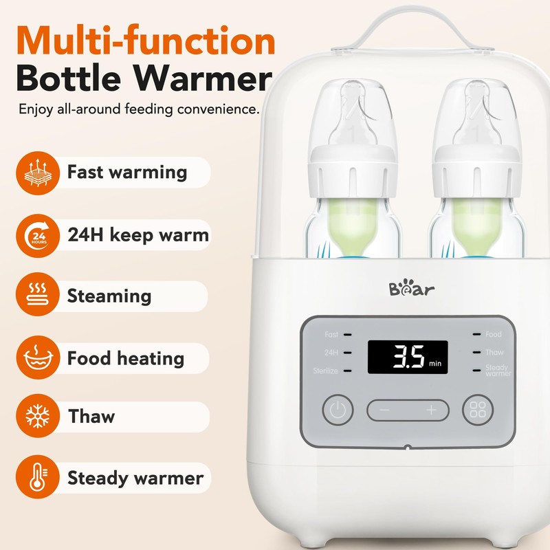 Bear Bottle Warmer, Baby Double Bottles Heater Breastmilk Food Warmer