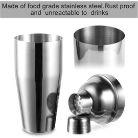 WPHUAW 24oz Cocktail Shaker Bar Set-Professional Martini shaker Margarita Mixer Drink Shaker-Professional Stainless Steel Bar Tools Built-in Bartender Strainer for Martini Kit