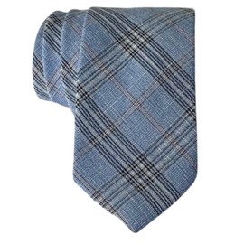 Otis & Oliver Skinny Tie Cotton Plaid Modern Necktie Great for Weddings, Dances, Missionaries, Dads, Grooms and Groomsmen (Lagos)