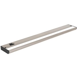 LED Under Cabinet Lighting Hardwired - 3CCT 24 Inch Satin Finish - Undercabinet Lights for Kitchen - Linkable Undercounter Dimmable Plug in Light or Hard Wired - Under Counter Fixture Direct Wire