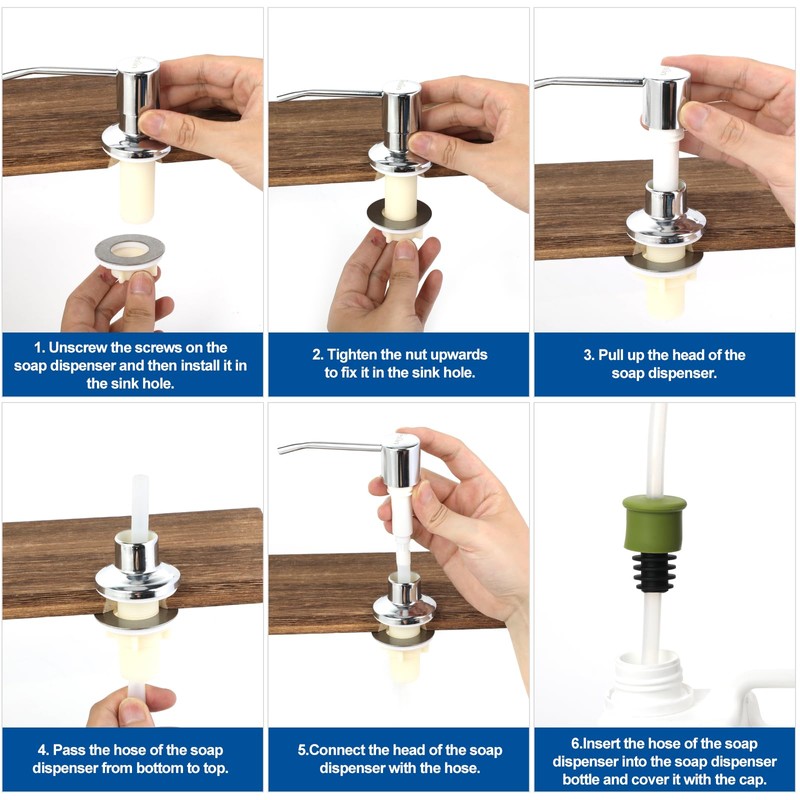 Tesrin Dish Soap Dispenser for Kitchen Sink Built in Soap