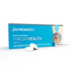 BLIS ThroatHealth Oral Probiotics K12 - Immune & Throat Support, Vanilla - 30 Lozenges, 2.5 Billion CFU