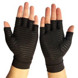 Arthritis Compression Gloves Men Women Pressure Gloves Relieve Hand Pain Carpal Tunnel，Support for Joint Fingerless for Touch (Medium)