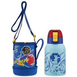 Skater KSTCH4-A Water Bottle, 13.5 fl oz (400 ml), Stainless Steel, Pocket Monster with Cover for Kids