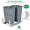 ‌Pull Out Trash Can Under Cabinet 2x25 QT, Dual Bin