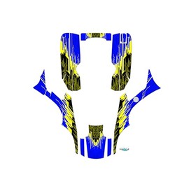 Kalair GFX Graphics Kit for Honda TRX 300EX (1993-2006) Fracture Series Blue-yelw 16 Mil-ATV UTV Dirt Bike Stickers,Quad Dirtbike Racing Decal Automotive Motocross Accessories no Plastics