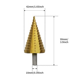 Drill Bit, 14 Steps High Speed Steel Cone Drill Bit, 4-42 mm/0.16-1.65 Inch HSS Taper Hole Drill Bit, Spiral Groove Peeling Drill Bit for Wood, Plastic, Metal