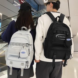 ZESU Backpack, Korean Women's, School, Large Capacity, Men's, High School Students, Women's, Commute, Students, Unisex, Travel, School Entrance, Town Backpack, School, Outdoor, Cute, Black, M