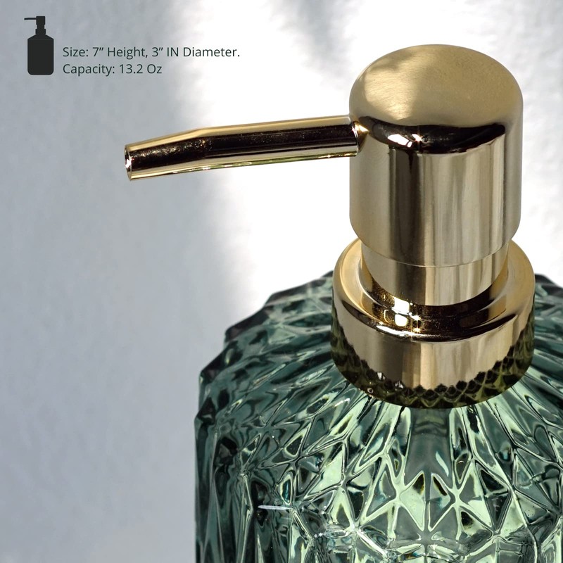 EMPO Clear Glass Soap Dispenser with ABS Plastic Pump, Crystal