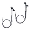 earpanda Wired Earbuds 2-Pack with Microphone | Tangle-Free Comfort Fit