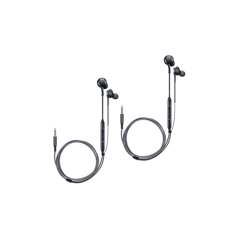 earpanda Wired Earbuds 2-Pack with Microphone | Tangle-Free Comfort Fit
