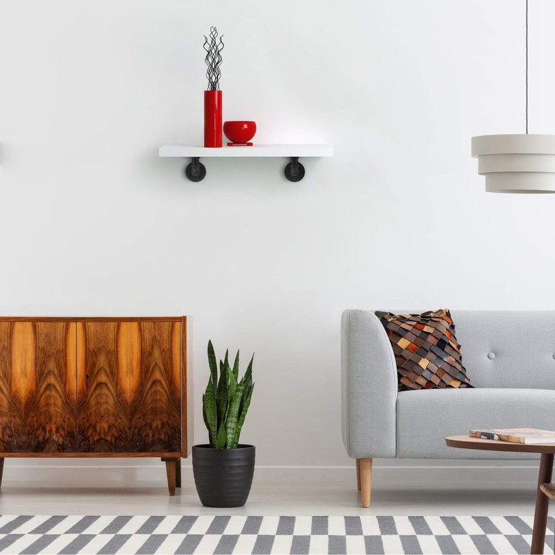Home TZH 1/2" Pipe Shelf Bracket，Wall Mounted Floating Shelf Bracket,
