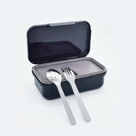 CutieKeeLoo Stainless Steel Bento Box for Adults - Leakproof Microwave Safe Lunch Box for Work, Meal Prep and On the Go with Utensils & Canvas Bag (Black)