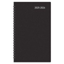 2025-2026 Office Depot® Brand 14-Month Weekly/Monthly Academic Planner, 5" x 8", 30% Recycled, Black, July 2025 To August 2026