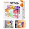 AIEVE Magnetic Drink Packet Organizer, 2-Tier Fridge Organizer Cabinet Door