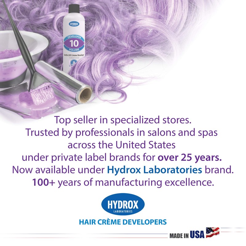 Hydrox 10-Volume Creme Developer Gentle Lift, 32 Ounce (single)