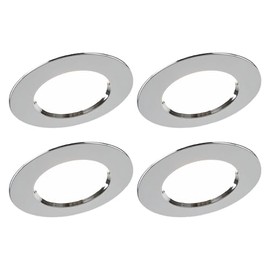 East Grove Home Just Screw Me in 6in LED Recessed Retrofit Light Snap-on Cover to Modify Finish from White to Chrome (Pack of 4)