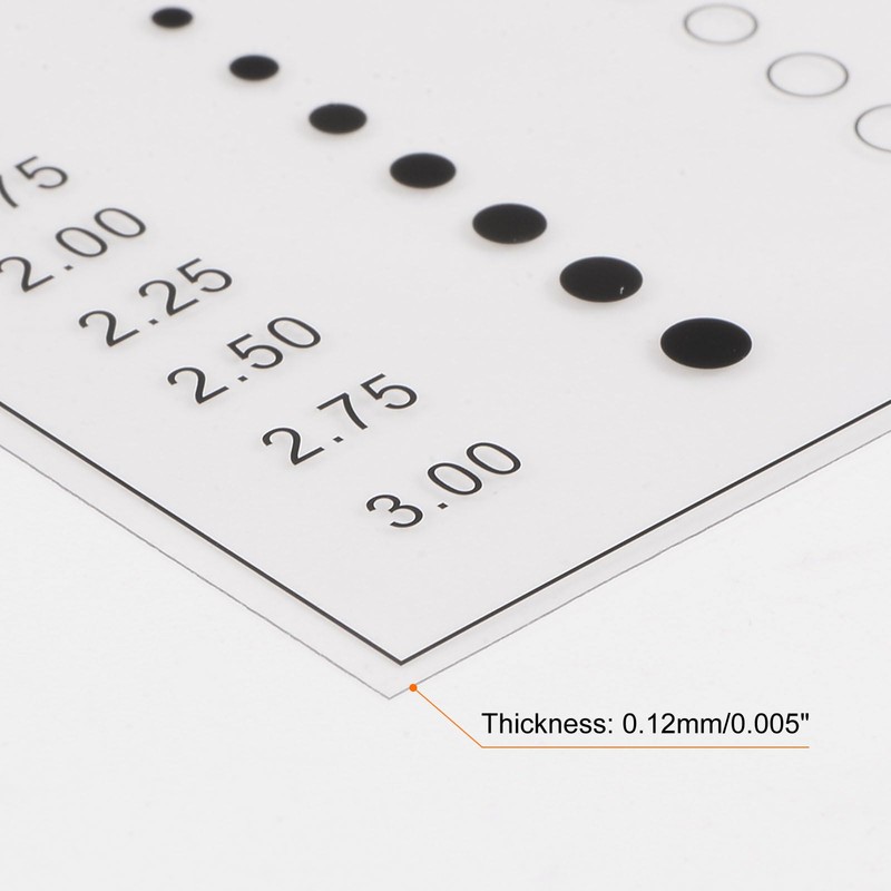 QUARKZMAN High Precision SEC Size Estimation Chart 120 m Transparency