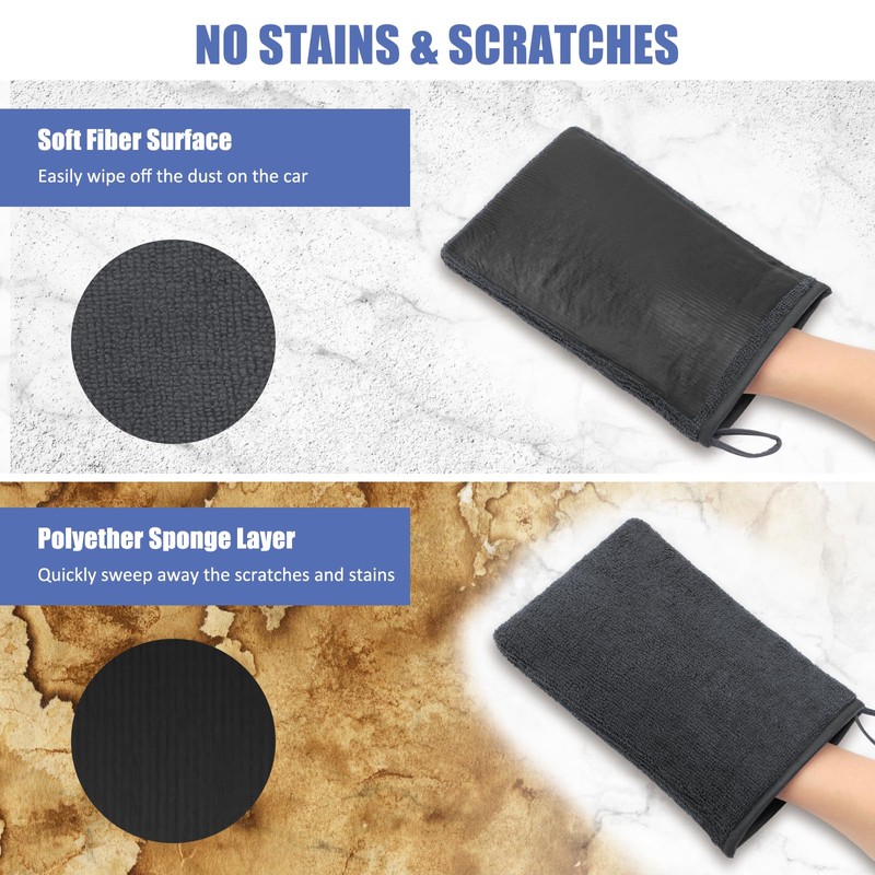 Windspeed 2Pack Clay Mitt, Microfiber Clay Bar Towel for Car