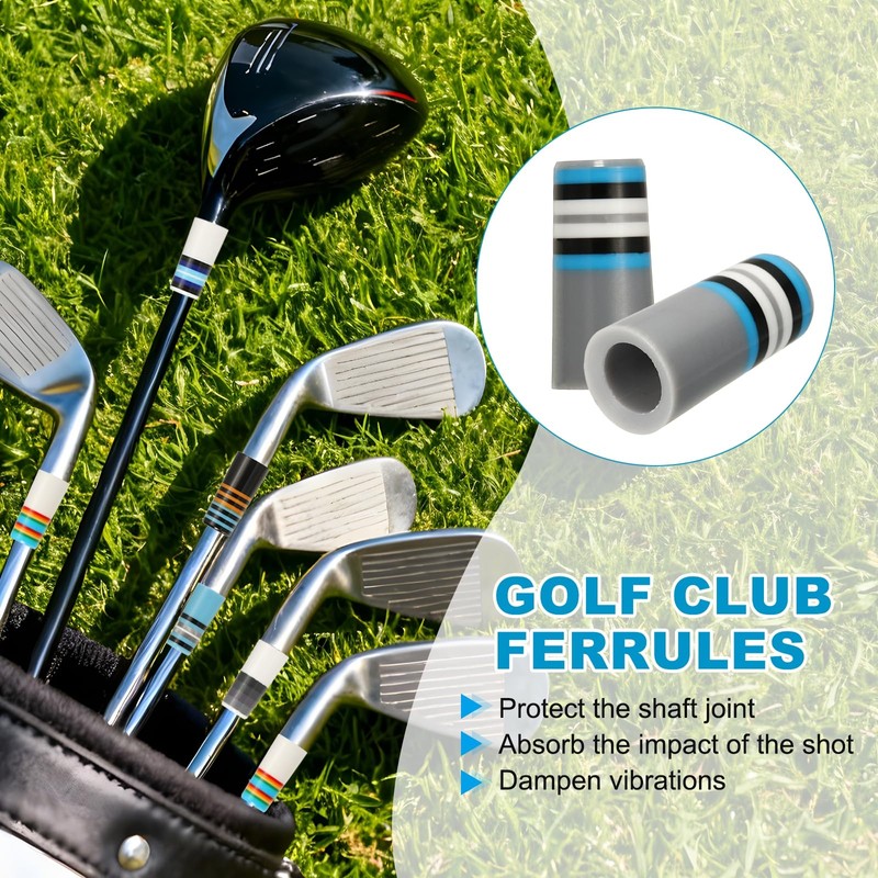 YELARXI Golf Iron Ferrules 4Pack Blue/Black/White/Gray for Golf Club