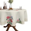 TQUQOBU Canvas Round Table Cloths 60 Inch, Waterproof Floral Summer