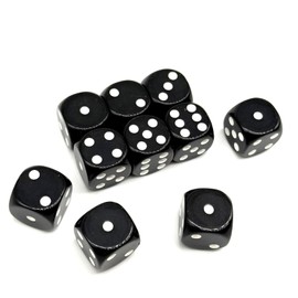 Dice, 0.6 inch (16 mm), Set of 10, Acrylic, Round Corners, Tabletop Games, Mahjong Supplies, Toys