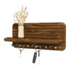 Jemyxhw Key Rack with Shelf and 6 Hooks, Wooden Key