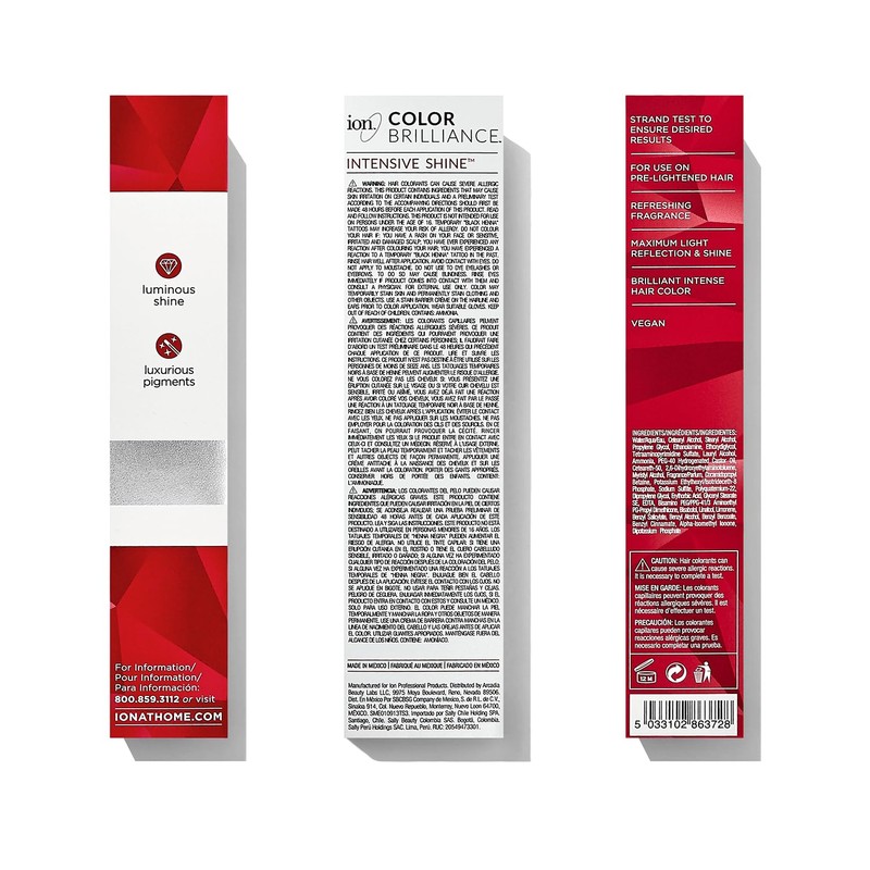 Ion Permanent Brights Creme Hair Color Red, Vegan, Cruelty Free,