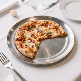 Fecovanti 2pcs Pizza Pan, 13½ Inch Stainless Steel Pizza Tray, Round Oven Baking Bakeware, Healthy & Heavy Duty, Dishwasher Safe & Easy Clean